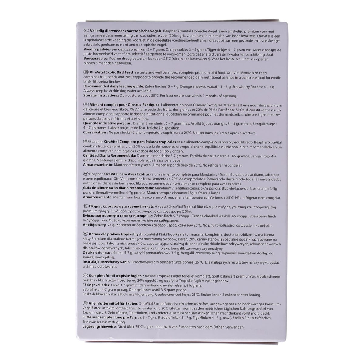 Voer vogel XtraVital tropisch 500g Voer vogel XtraVital tropisch 500g
