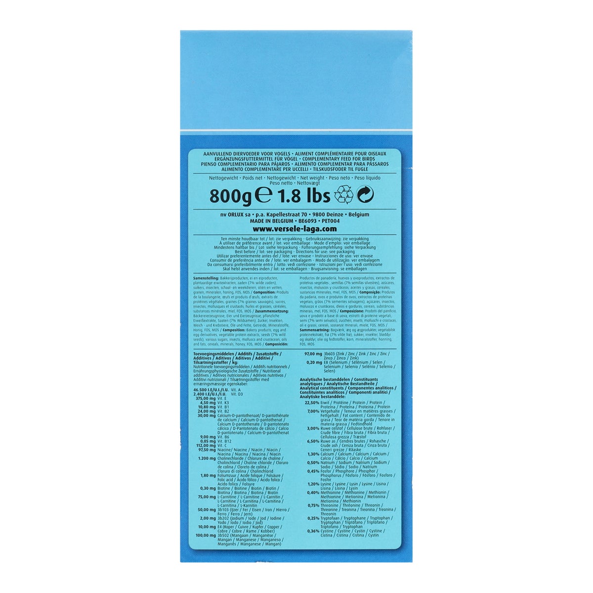 Eivoer droog wildzang 800 g Orlux Eivoer droog wildzang 800 g Orlux
