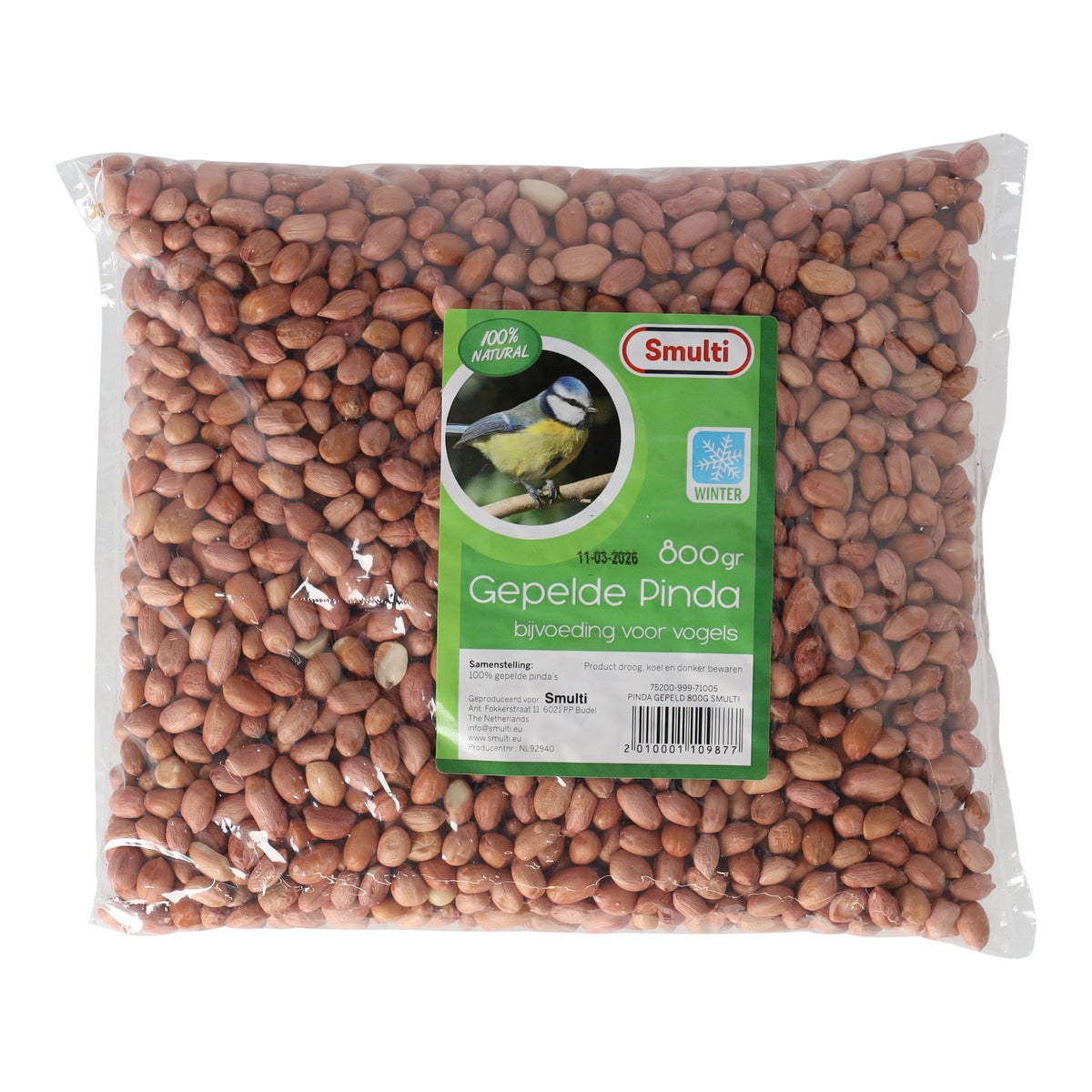 Pinda gepeld Smulti 800 g Pinda gepeld Smulti 800 g