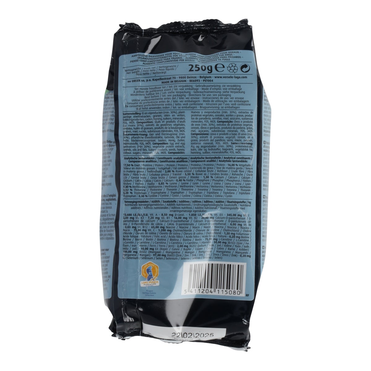 Eivoer nat parkiet gold 250 gram Eivoer nat parkiet gold 250 gram