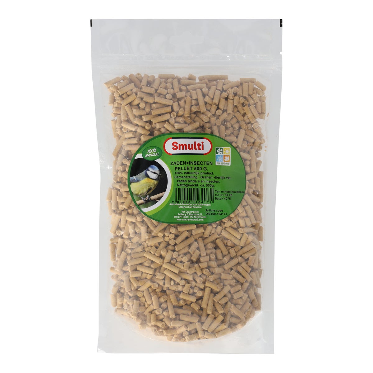 Zaden + insecten pellet 500G Smulti Zaden + insecten pellet 500G Smulti