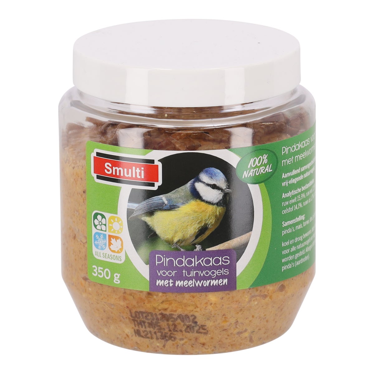 Pindakaas met meelwormen 350 g Smulti Pindakaas met meelwormen 350 g Smulti