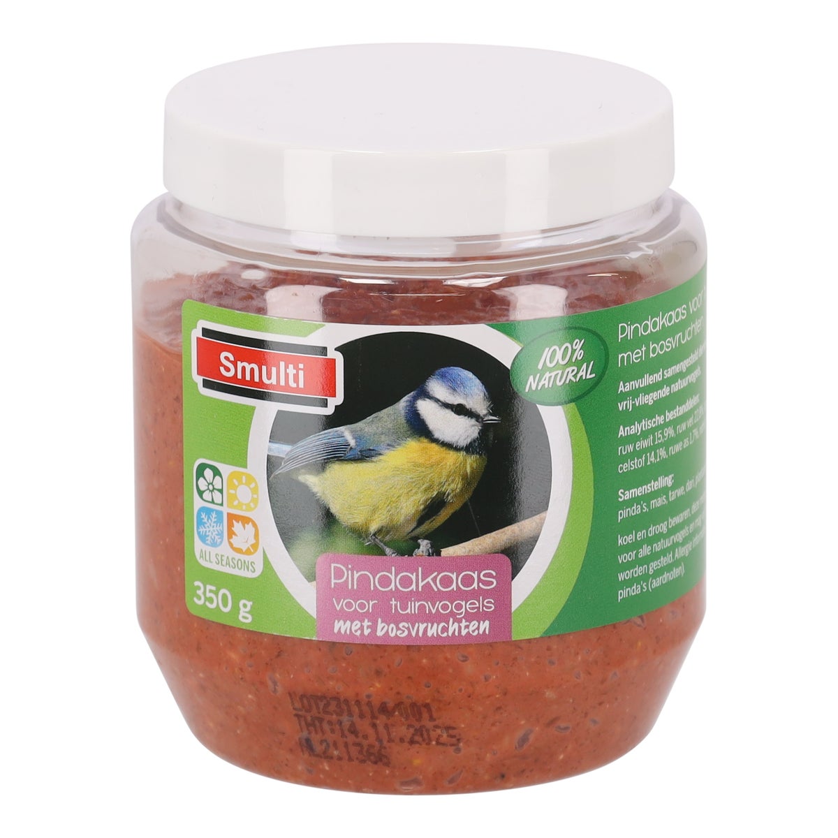 Pindakaas met bosvruchten 350 g Smulti Pindakaas met bosvruchten 350 g Smulti