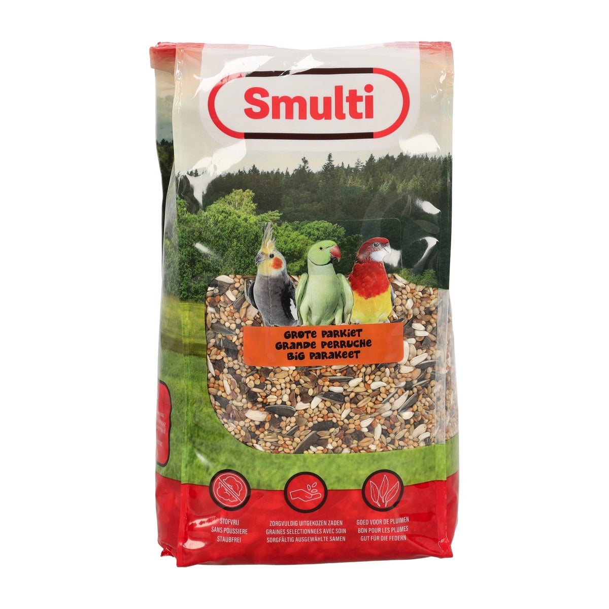 Voer vogel grote parkiet 5kg Smulti Voer vogel grote parkiet 5kg Smulti