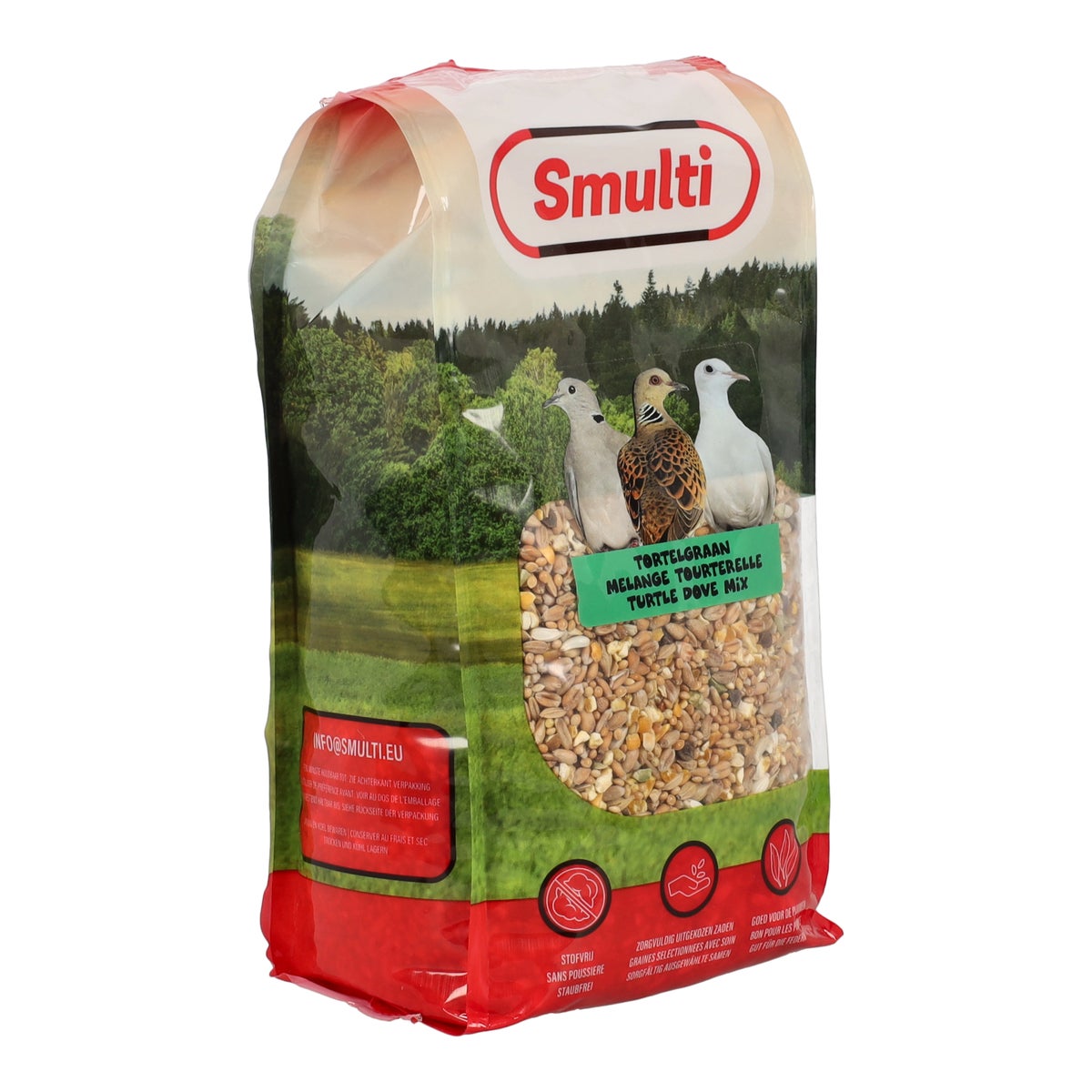 Voer vogel tortelduif 1kg Smulti Voer vogel tortelduif 1kg Smulti
