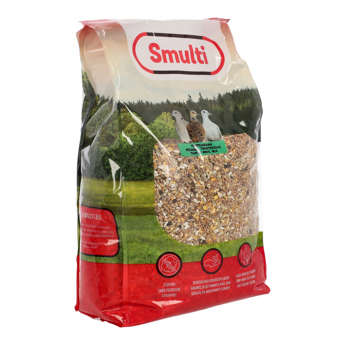 Voer vogel tortelduif 5kg Smulti Voer vogel tortelduif 5kg Smulti