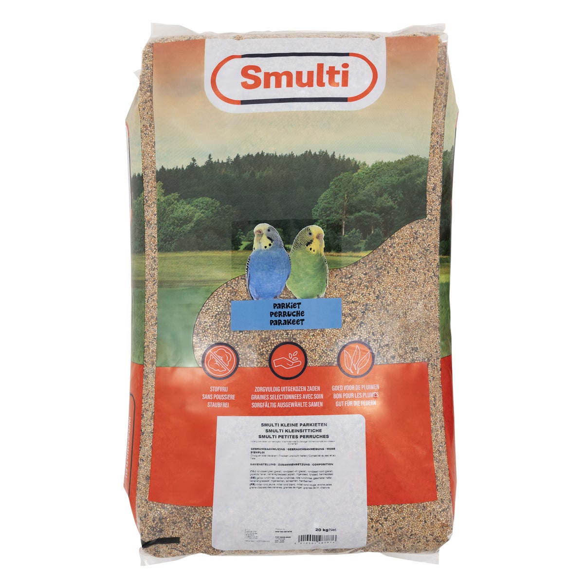 Voer vogel parkiet 20kg Smulti Voer vogel parkiet 20kg Smulti