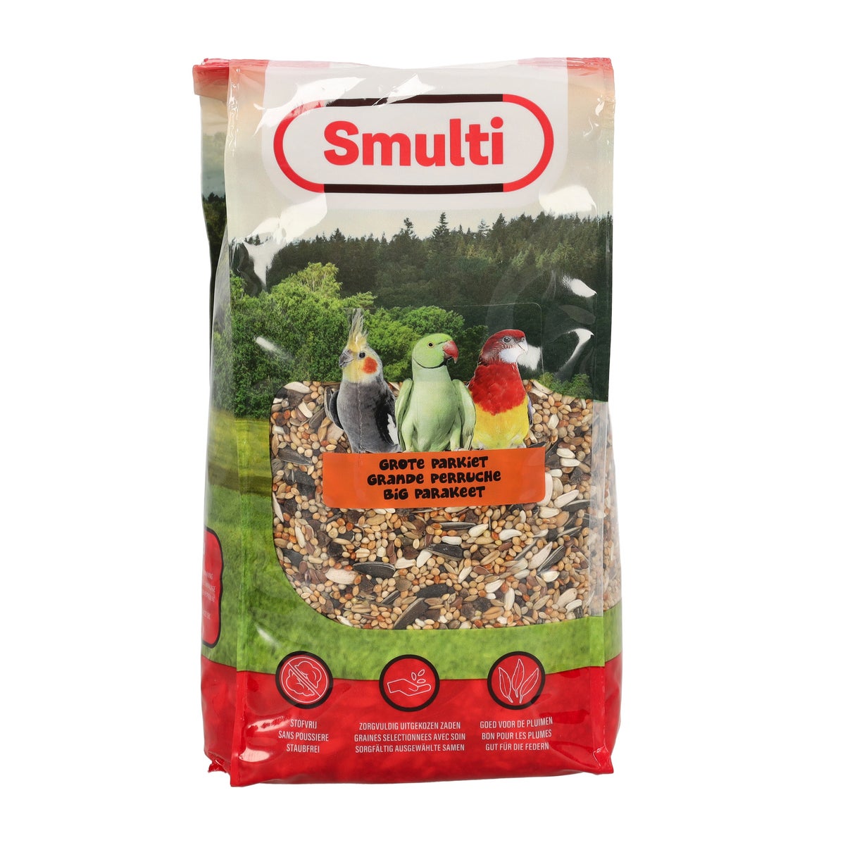 Voer vogel grote parkiet 1kg Smulti Voer vogel grote parkiet 1kg Smulti