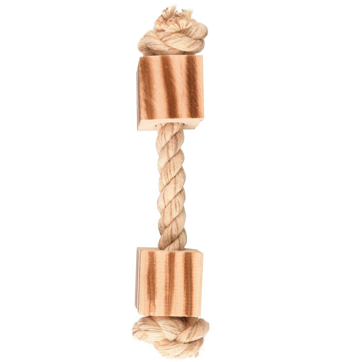 Knaagdier speelgoed bbq touw met 2 kubus 16 cm Knaagdier speelgoed bbq touw met 2 kubus 16 cm