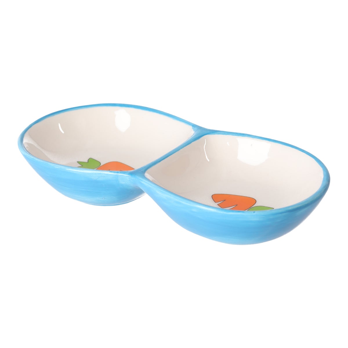 Eetpot knaagdier Ozzy keramisch dubbel blauw 16x8x3cm Eetpot knaagdier Ozzy keramisch dubbel blauw 16x8x3cm