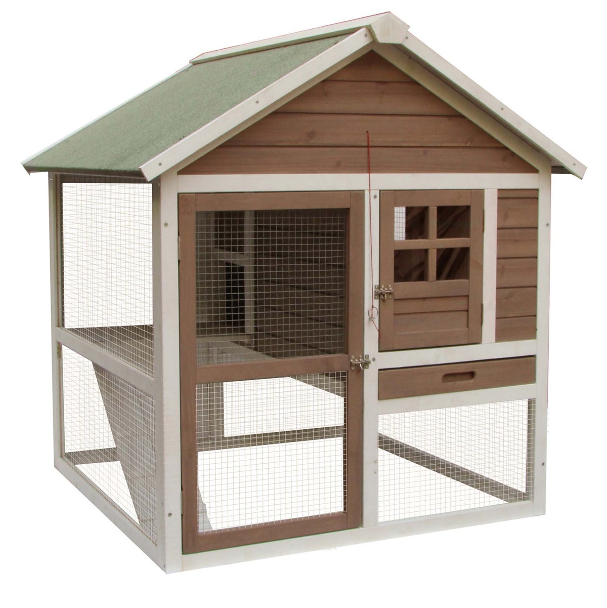 Konijnenhok met ren flappy urban 110cm Konijnenhok met ren flappy urban 110cm