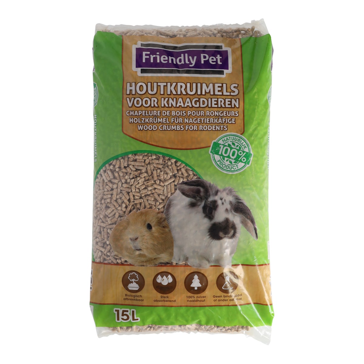 Houtkorrel kleindier 15 L Friendly Pet Houtkorrel kleindier 15 L Friendly Pet