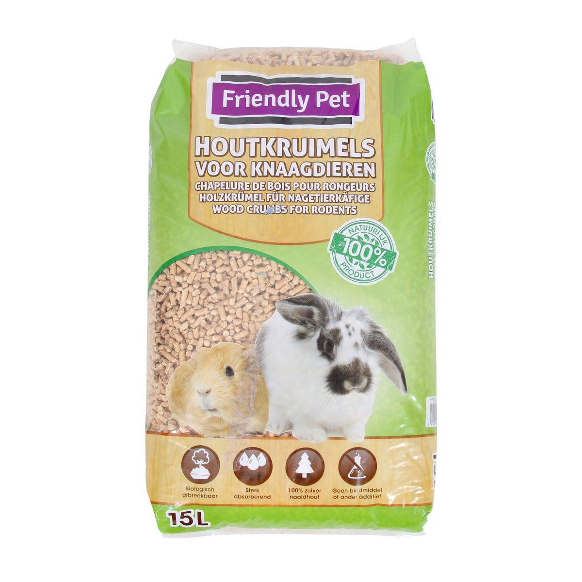 Houtkorrel kleindier 15 L Friendly Pet Houtkorrel kleindier 15 L Friendly Pet