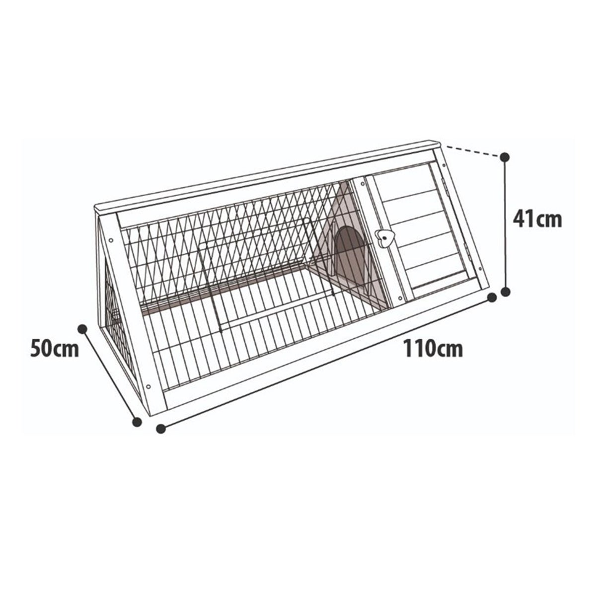 Konijnenhok tipi classic 110cm Konijnenhok tipi classic 110cm