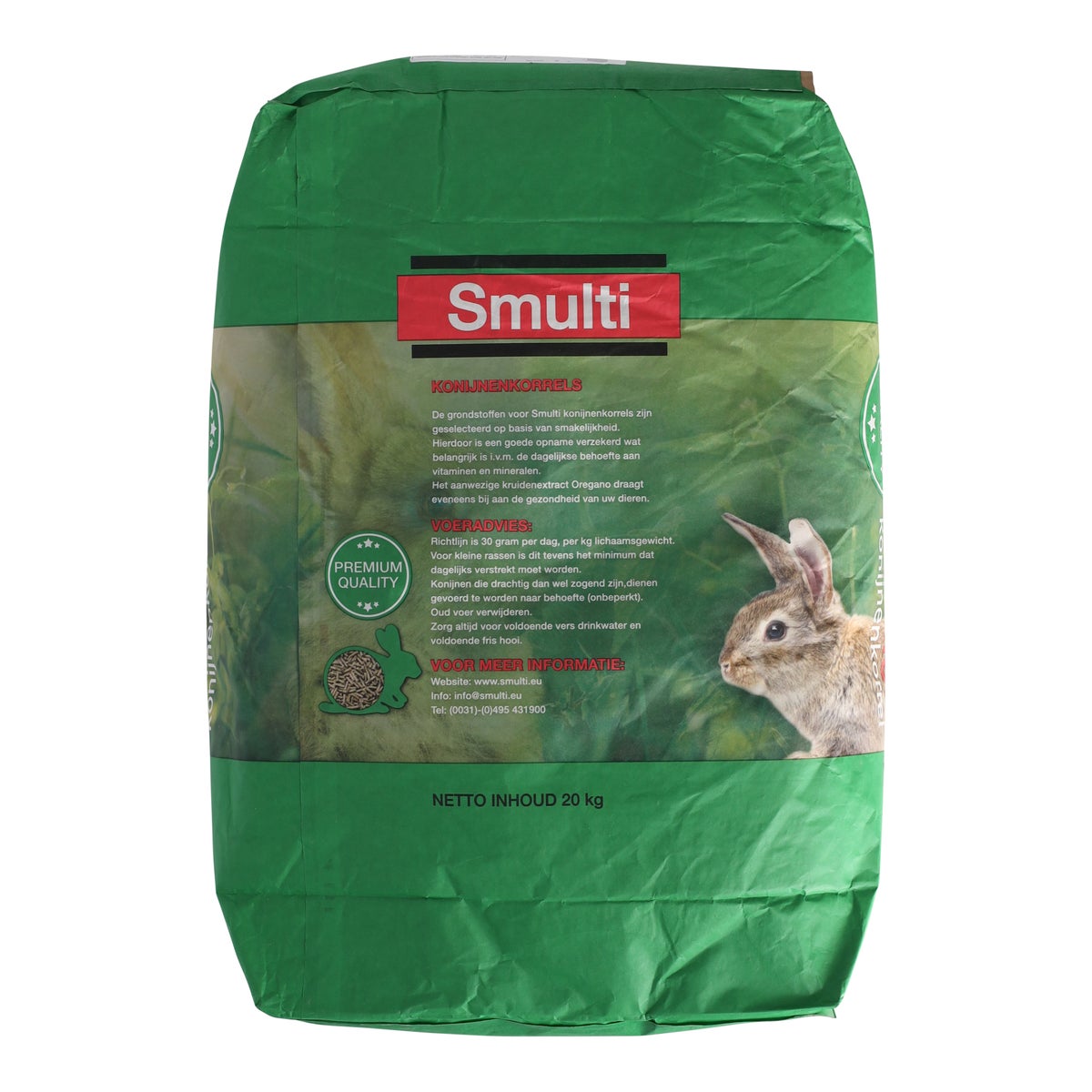 Smulti premium konijnenkorrel 20kg Smulti premium konijnenkorrel 20kg