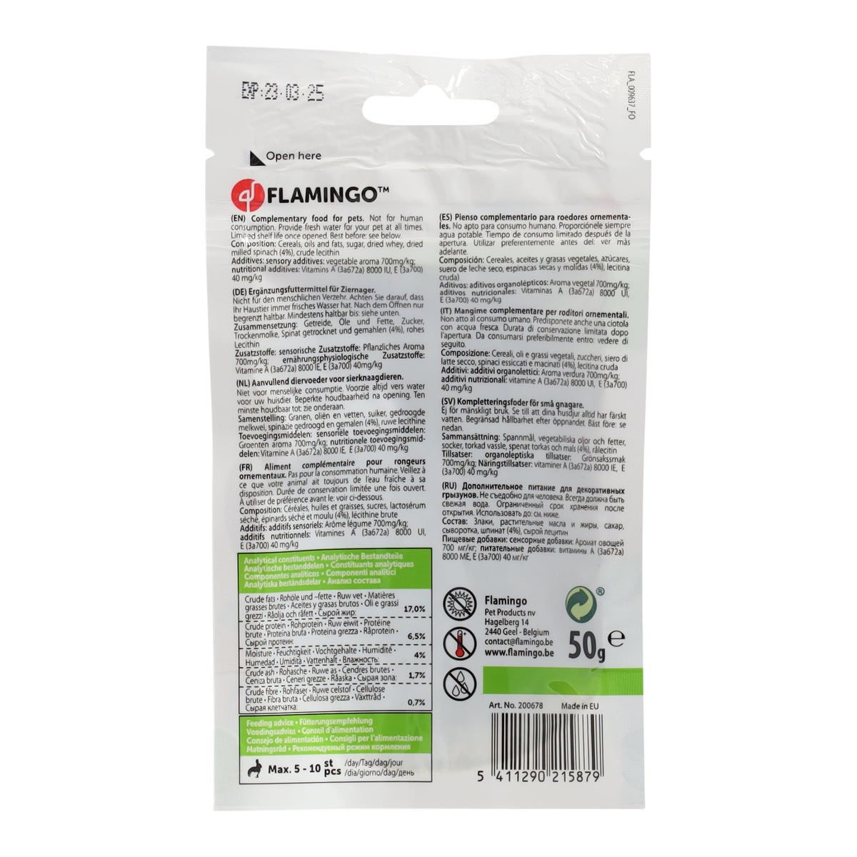 Snack knaagdier Dulci spinazie 50g Snack knaagdier Dulci spinazie 50g