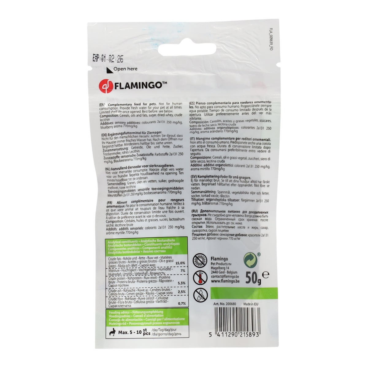 Snack knaagdier Dulci bosvruchten 50 gr Snack knaagdier Dulci bosvruchten 50 gr