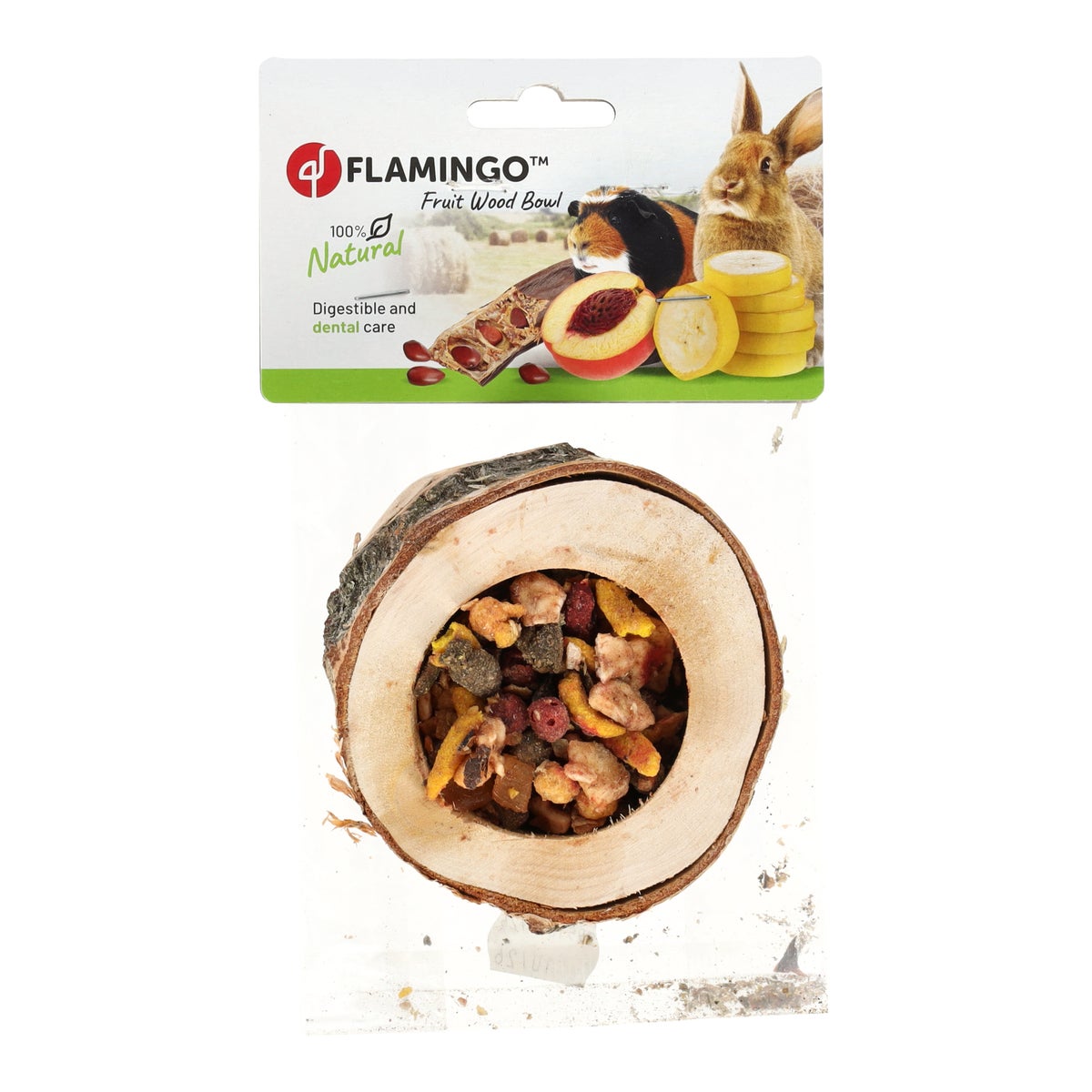 Snack knaagdier fruitkom hout 120gr Smulti Snack knaagdier fruitkom hout 120gr Smulti