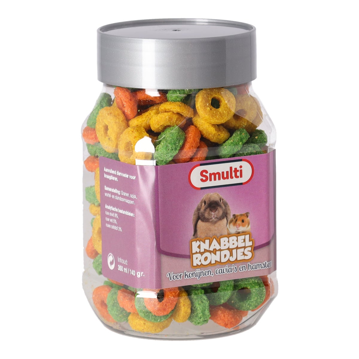 Snack knaag knabbel rondjes 120 gr Smulti Snack knaag knabbel rondjes 120 gr Smulti