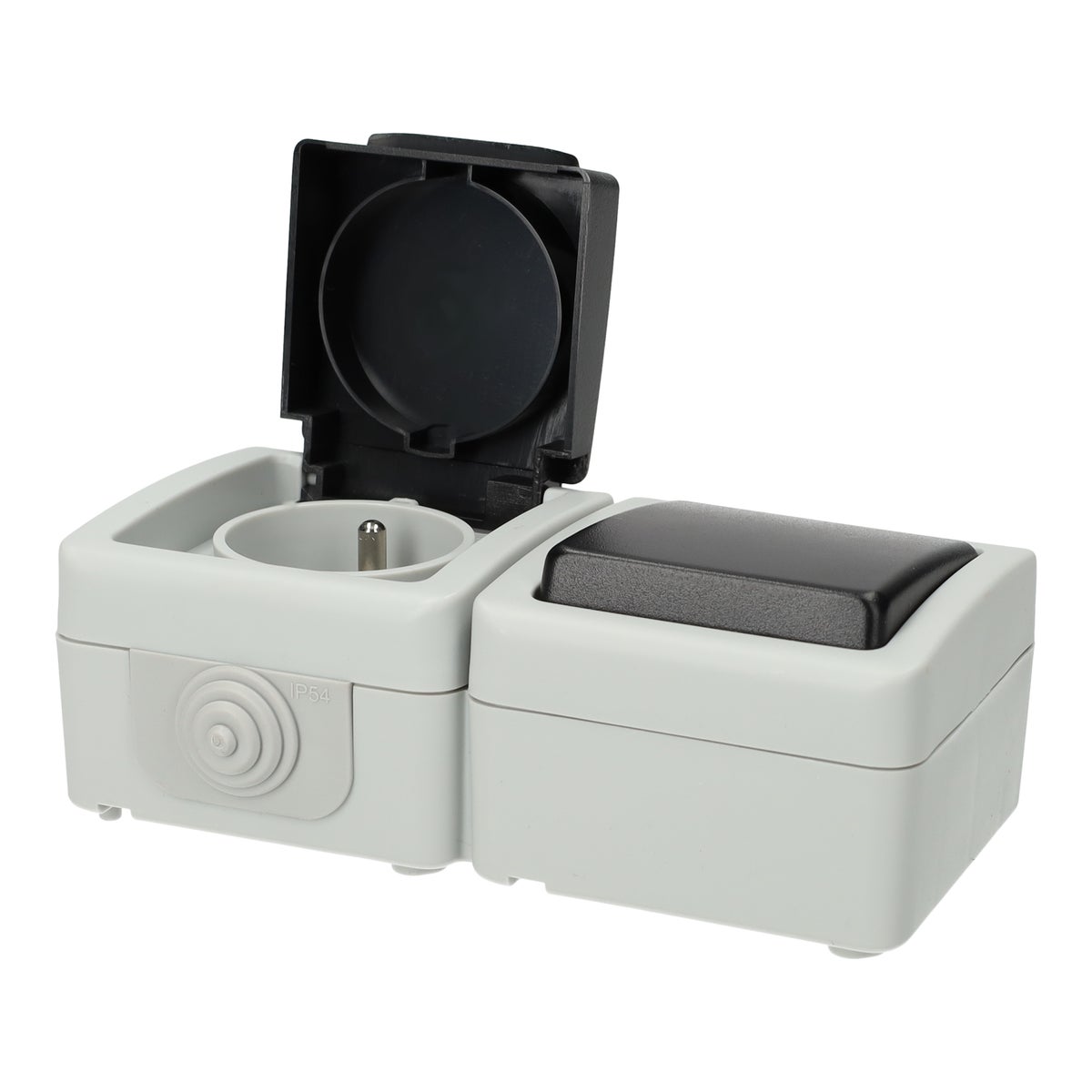 Wandcontactdoos met schakelaar opbouw IP54 BE Diamant Wandcontactdoos met schakelaar opbouw IP54 BE Diamant