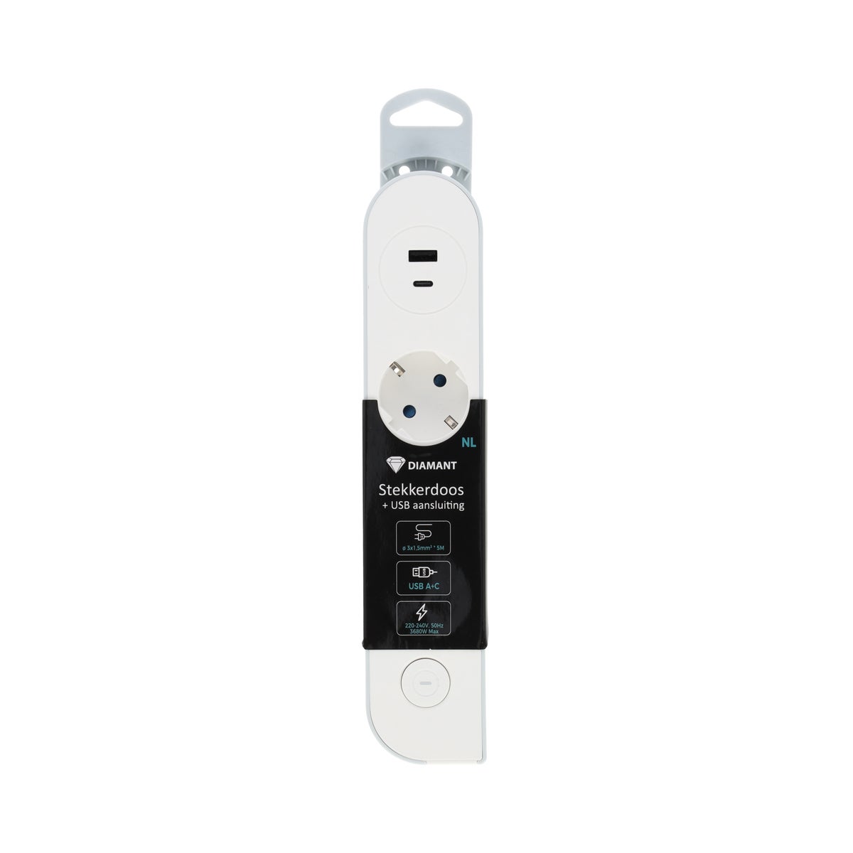 Stekkerdoos 3-NL en USB A en C 3 x 1,5 5M DM Stekkerdoos 3-NL en USB A en C 3 x 1,5 5M DM