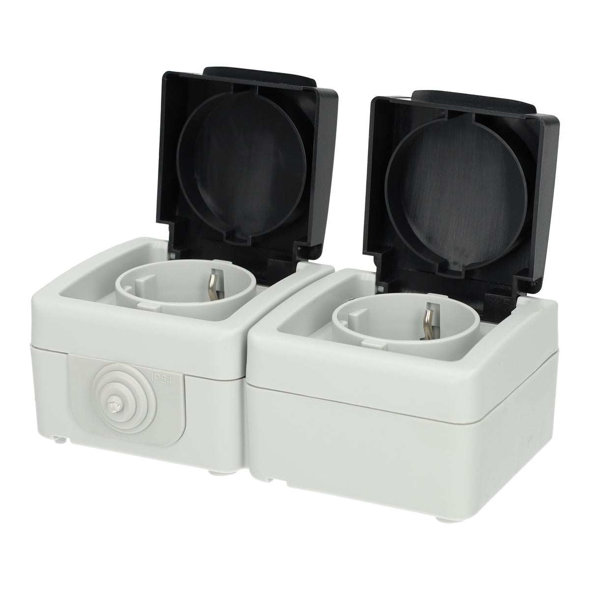 Wandcontactdoos dubbel opbouw IP54 Diamant Wandcontactdoos dubbel opbouw IP54 Diamant