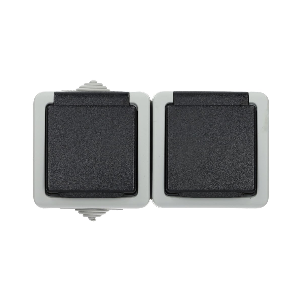 Wandcontactdoos dubbel opbouw IP54 Diamant Wandcontactdoos dubbel opbouw IP54 Diamant