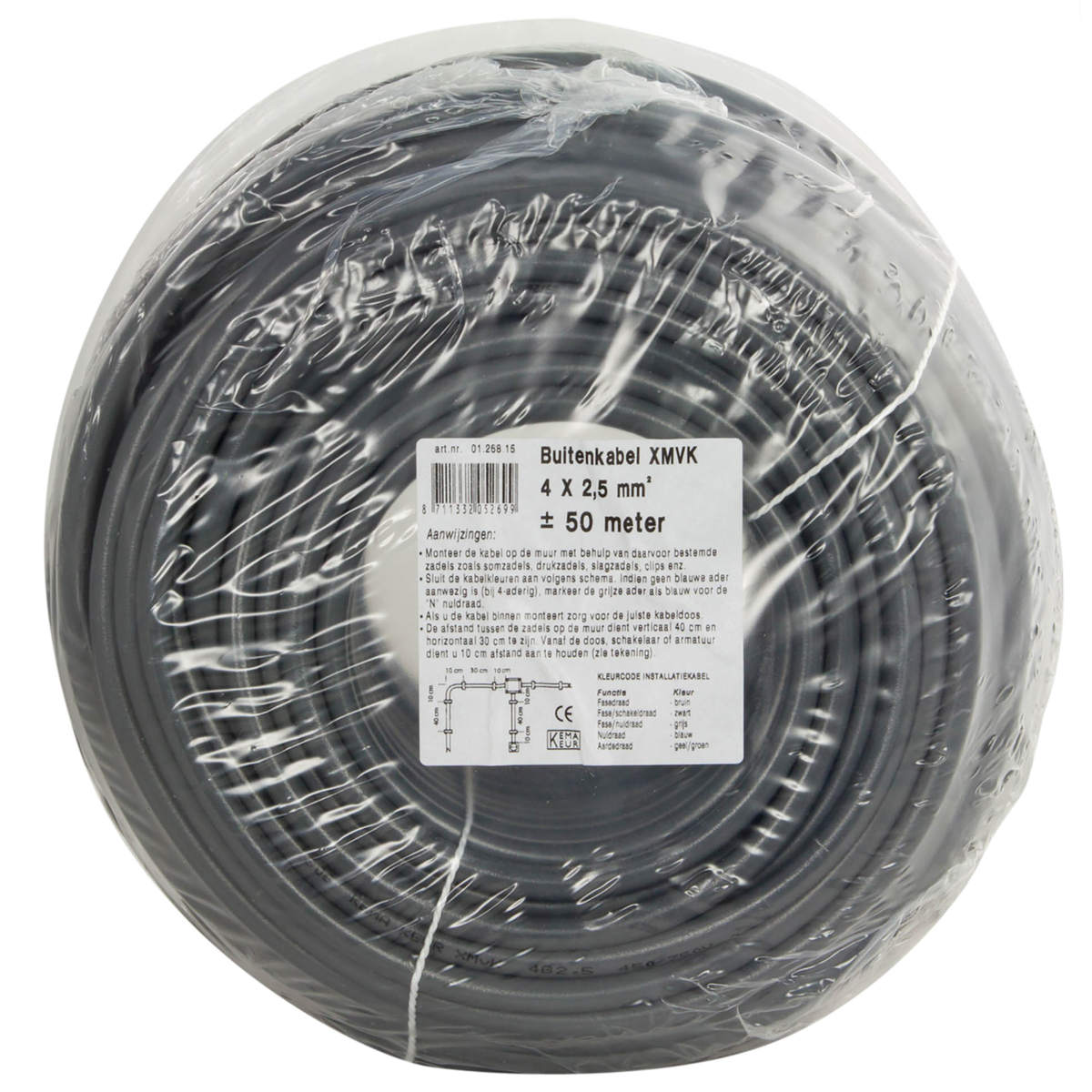Buitenkabel 50 m 4 x 2.5 mm² XMVK Buitenkabel 50 m 4 x 2.5 mm² XMVK
