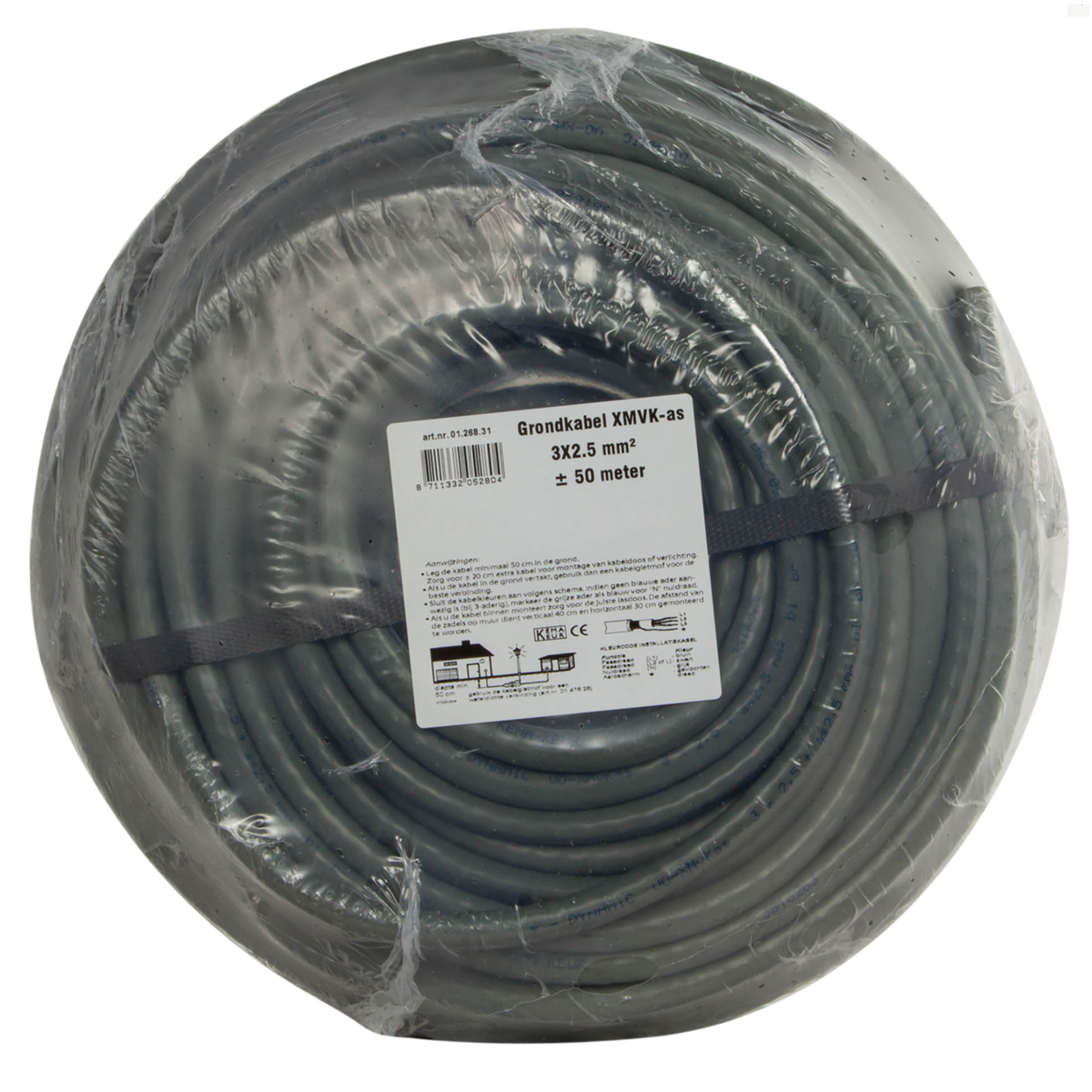Grondkabel 50 m 3 x 2,5 mm² XMVK-as Grondkabel 50 m 3 x 2,5 mm² XMVK-as