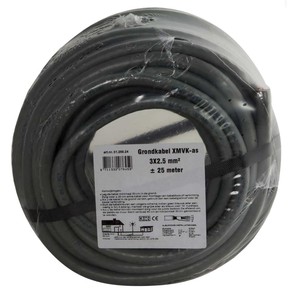Grondkabel 25 m 3 x 2.5 mm² XMVK-as Grondkabel 25 m 3 x 2.5 mm² XMVK-as