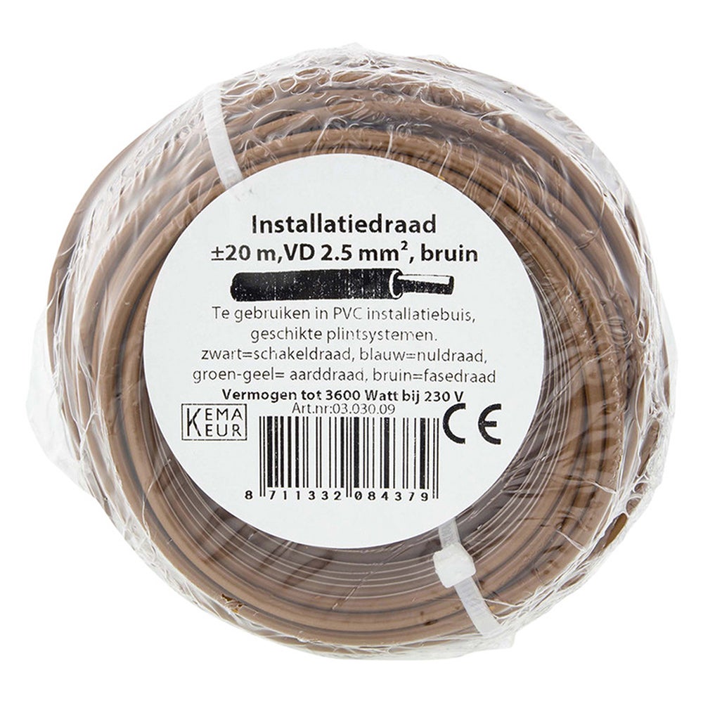 Installatiedraad VD 2.5 mm² bruin 20 m Installatiedraad VD 2.5 mm² bruin 20 m