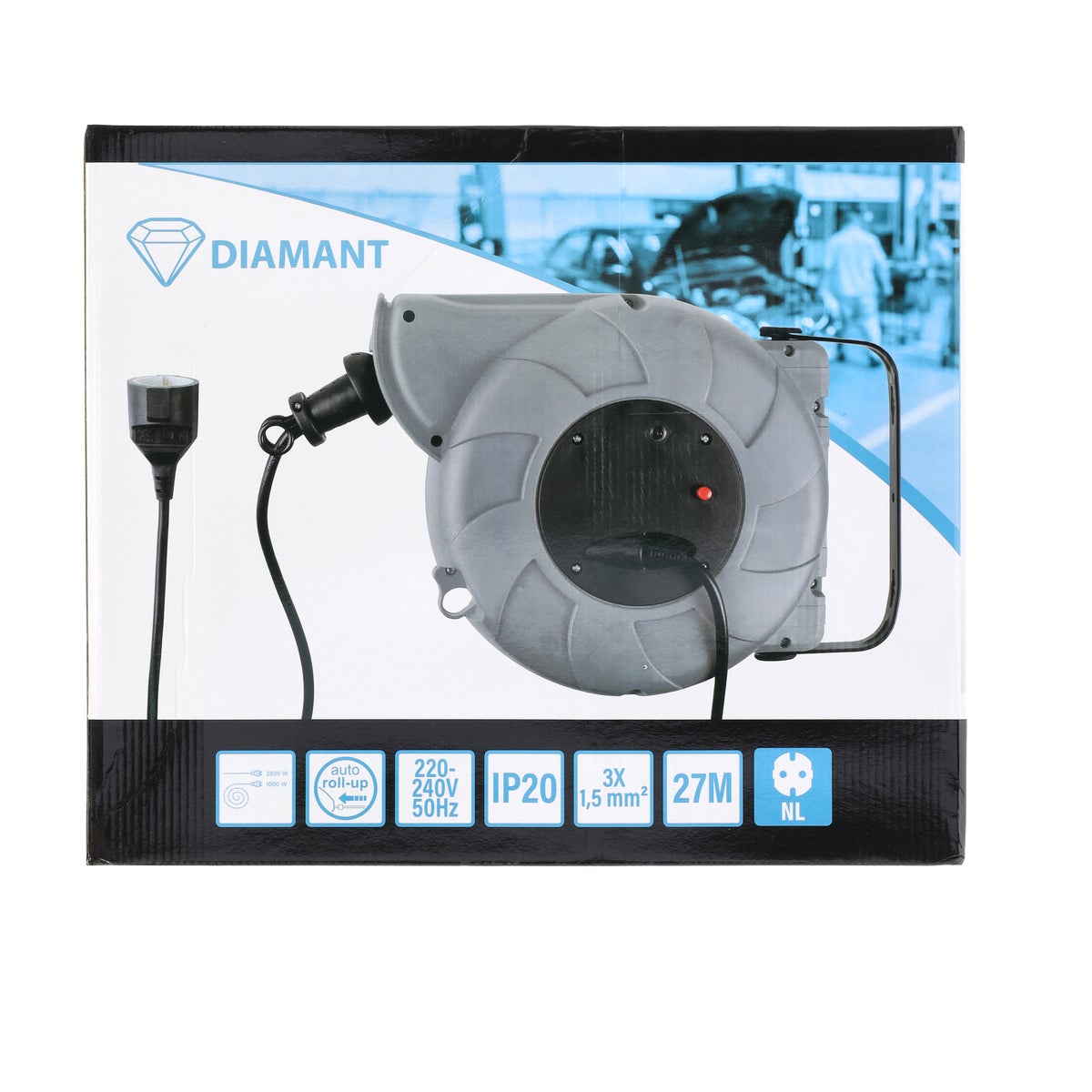 Kabelhaspel auto roll-up 27 m NL Diamant Kabelhaspel auto roll-up 27 m NL Diamant