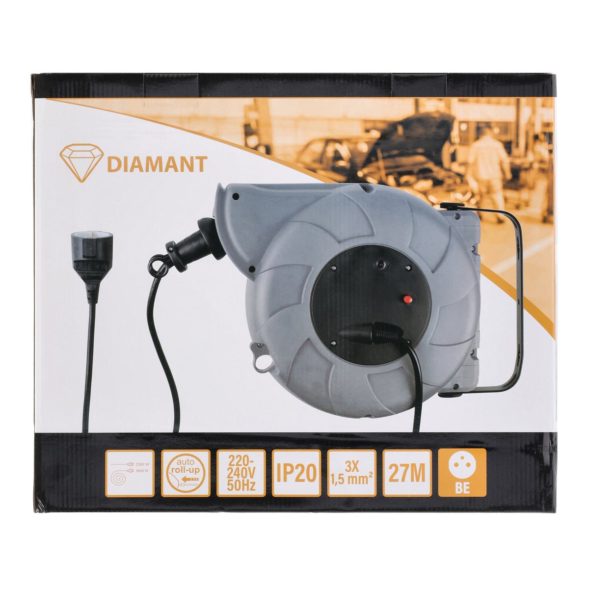 Kabelhaspel auto roll-up 27 m BE Diamant Kabelhaspel auto roll-up 27 m BE Diamant