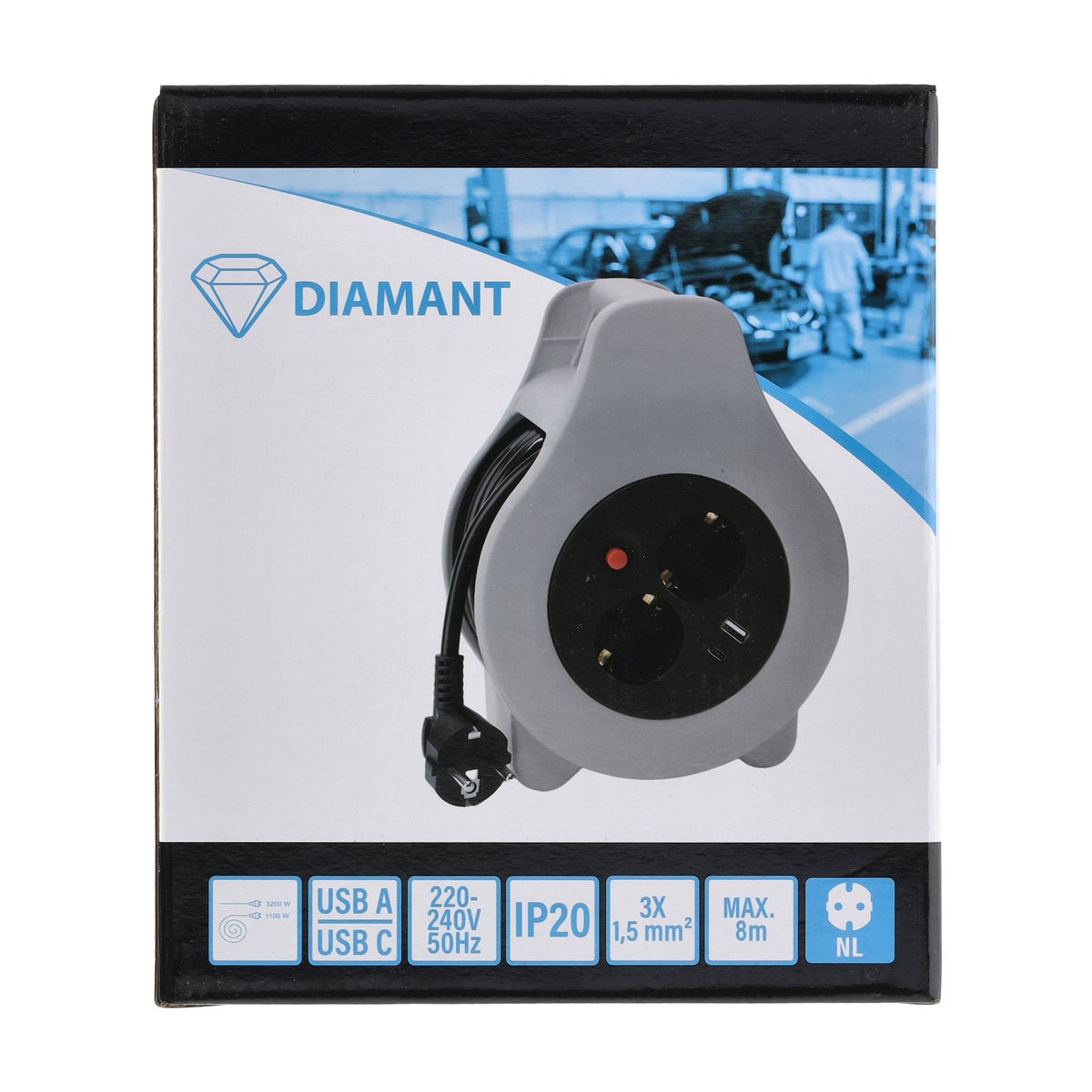 Kabelhaspel USB A en C 8 m NL Kabelhaspel USB A en C 8 m NL