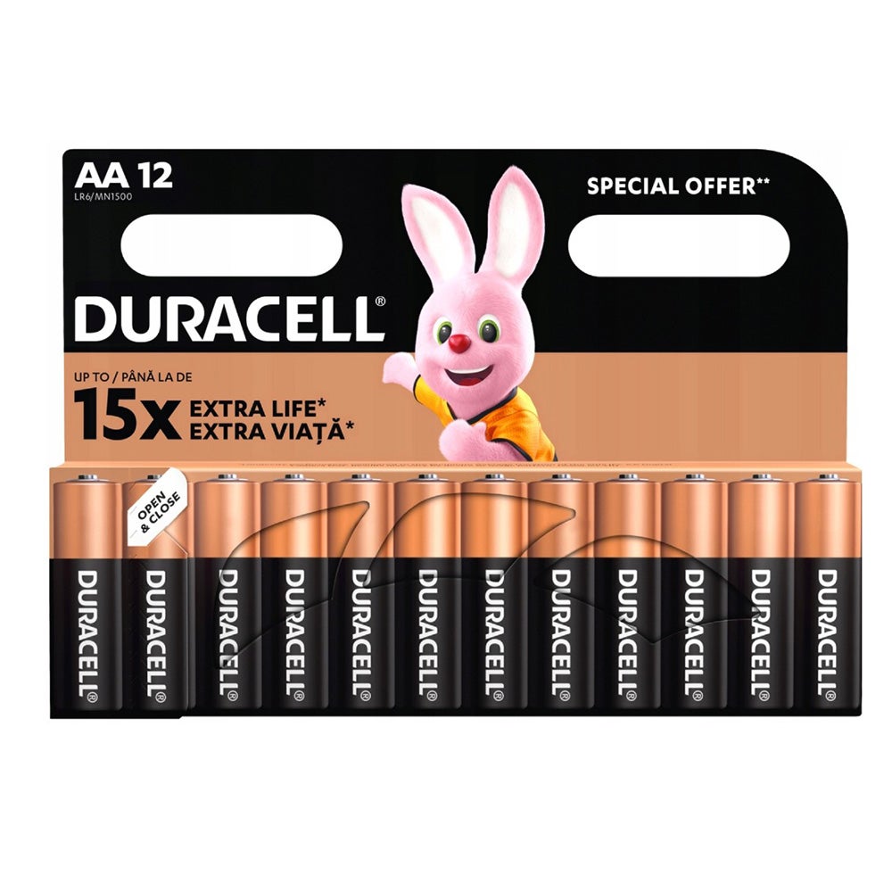 Batterij AA LR6 12 stuks Duracell Batterij AA LR6 12 stuks Duracell