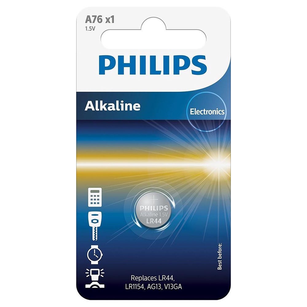 Batterij A76 (LR44) Alkaline Philips Batterij A76 (LR44) Alkaline Philips