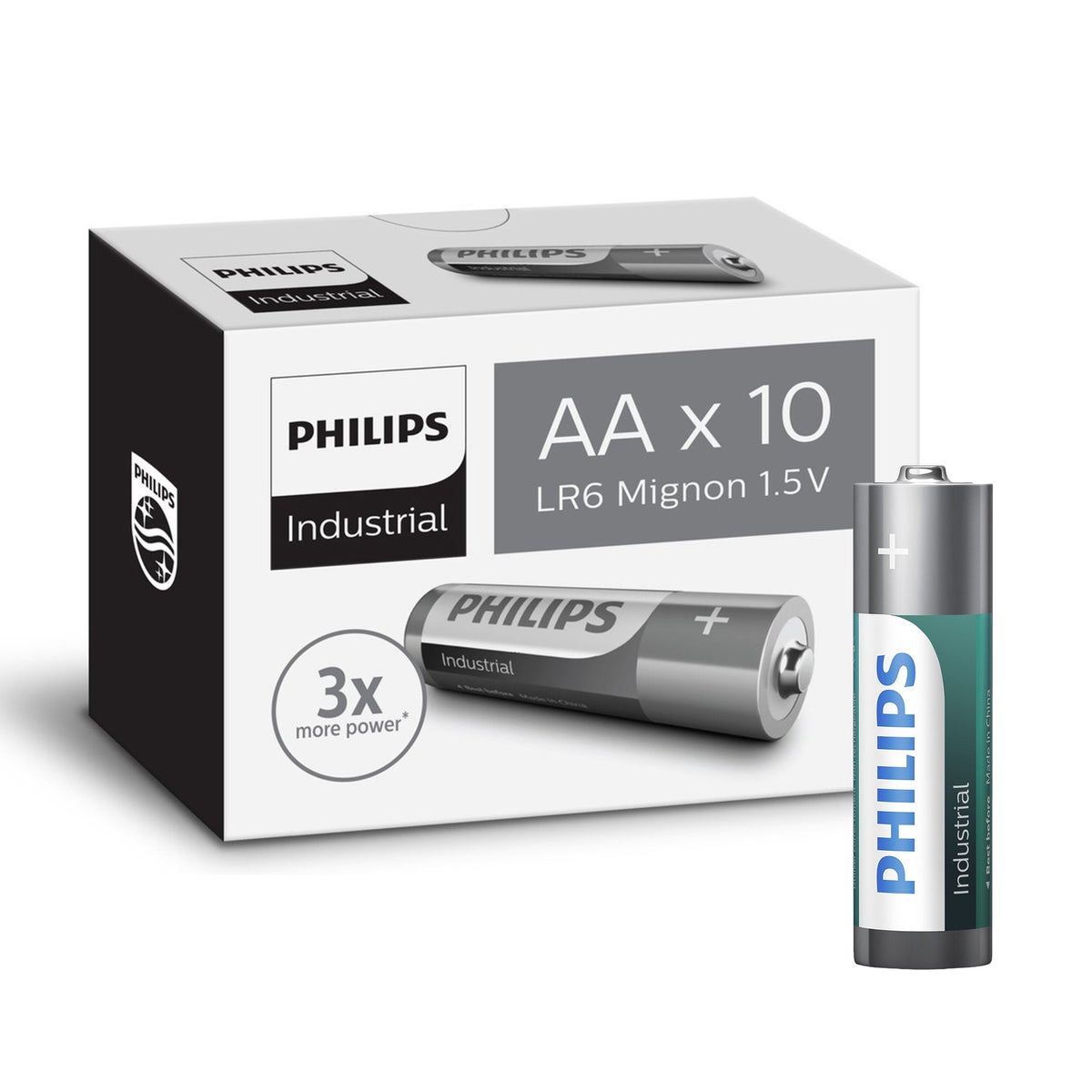 Batterij AA LR6 Industrial 10 stuks Philips Batterij AA LR6 Industrial 10 stuks Philips