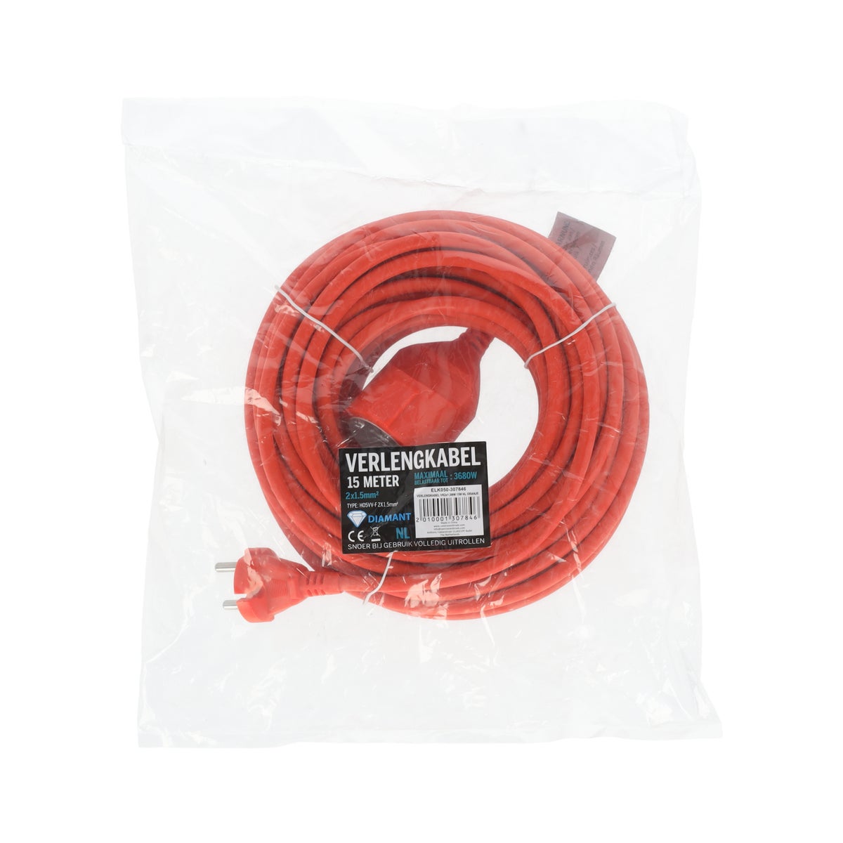 Verlengkabel 2 x 1,5 mm 15 m NL oranje Verlengkabel 2 x 1,5 mm 15 m NL oranje