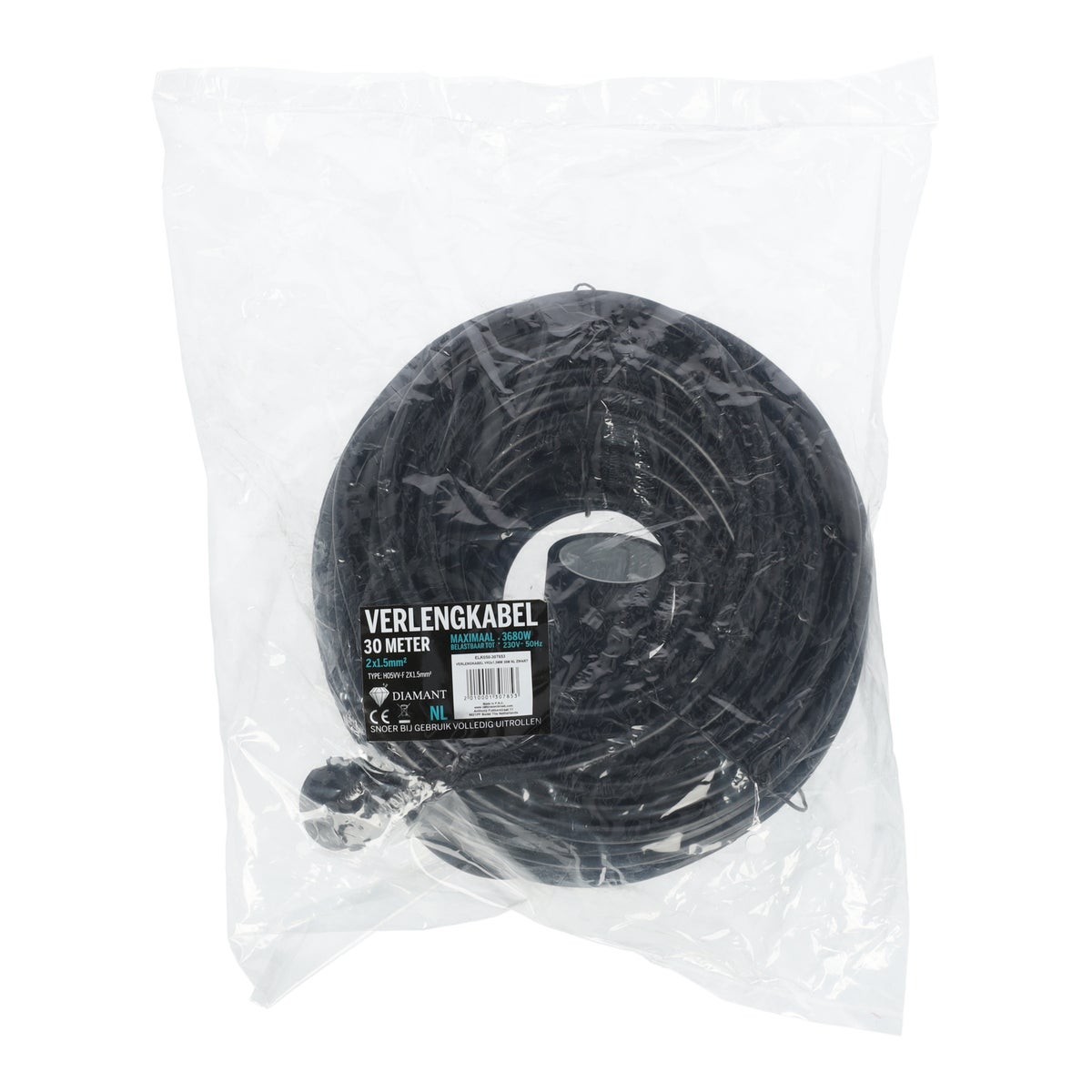 Verlengkabel VK2 x 1,5 mm 30m NL zwart Verlengkabel VK2 x 1,5 mm 30m NL zwart