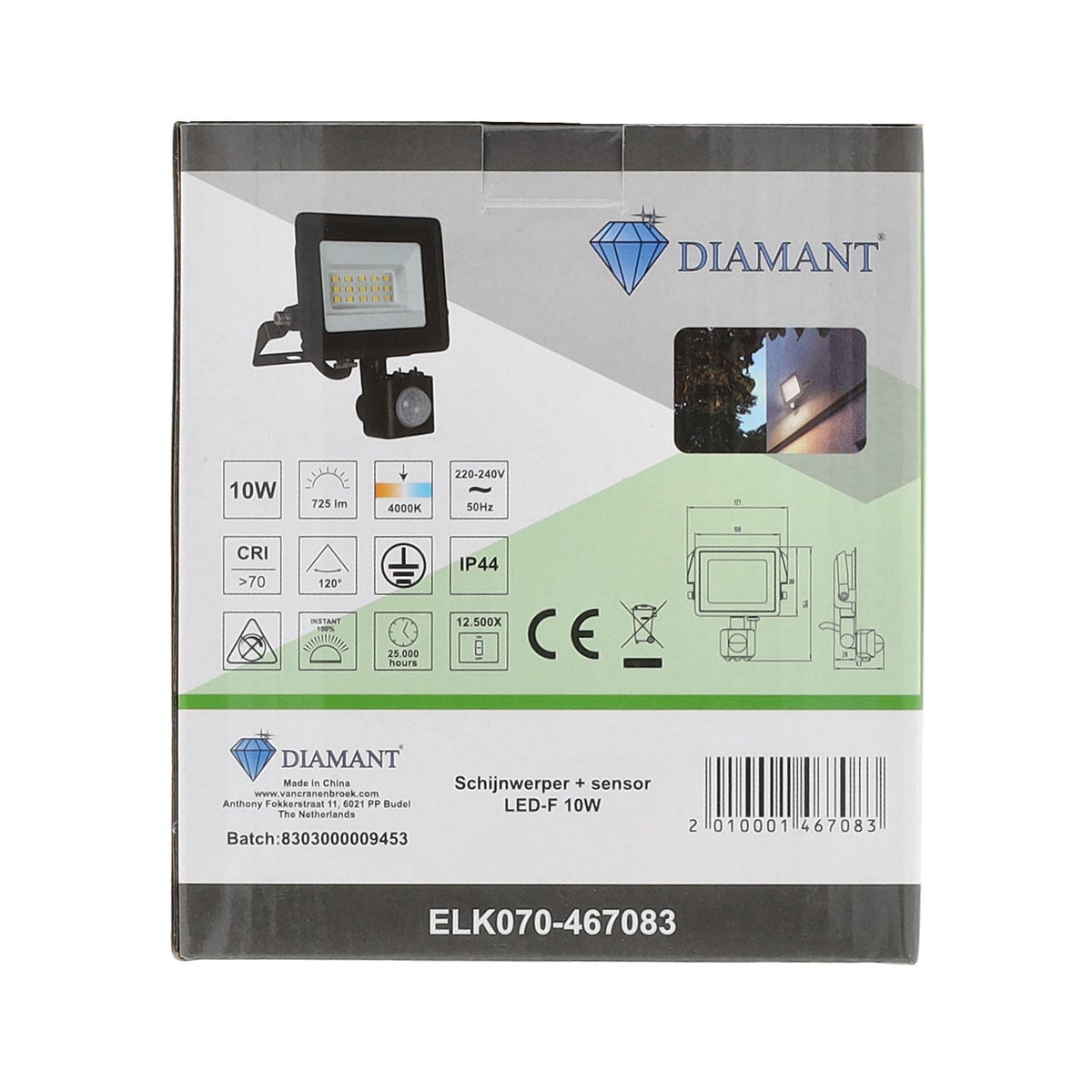 Schijnwerper met sensor LED-F 10W Schijnwerper met sensor LED-F 10W