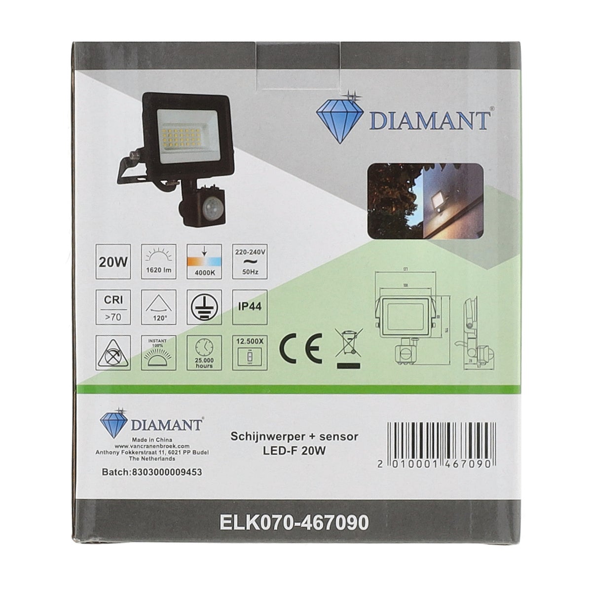 Schijnwerper met sensor LED-F 20W Schijnwerper met sensor LED-F 20W
