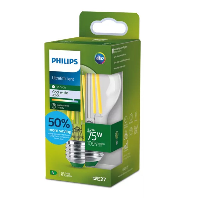 Lamp LED peer fil helder 75W E27 4000K Lamp LED peer fil helder 75W E27 4000K