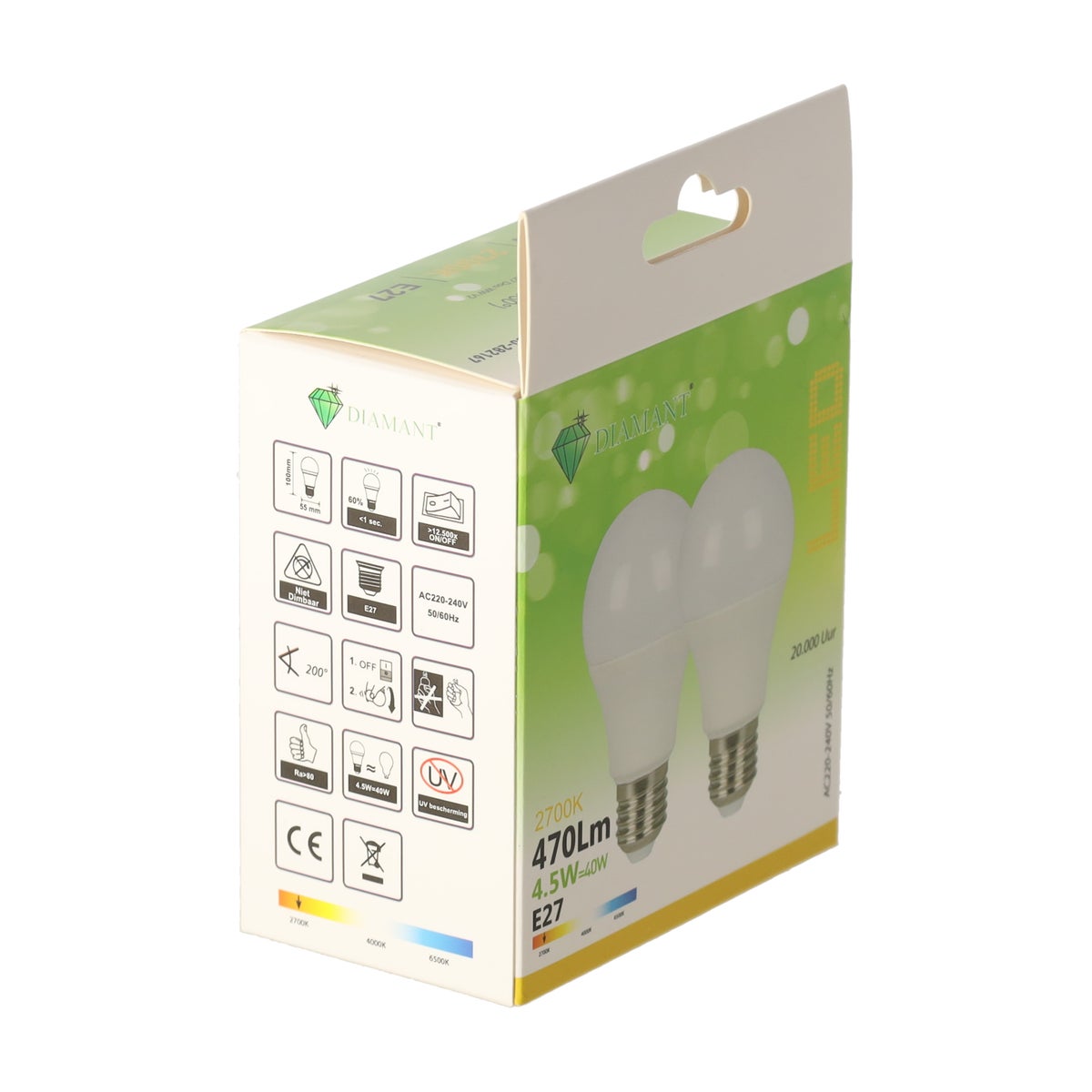 Lamp LED peer 4.5W-E27 duo WW V2 Lamp LED peer 4.5W-E27 duo WW V2