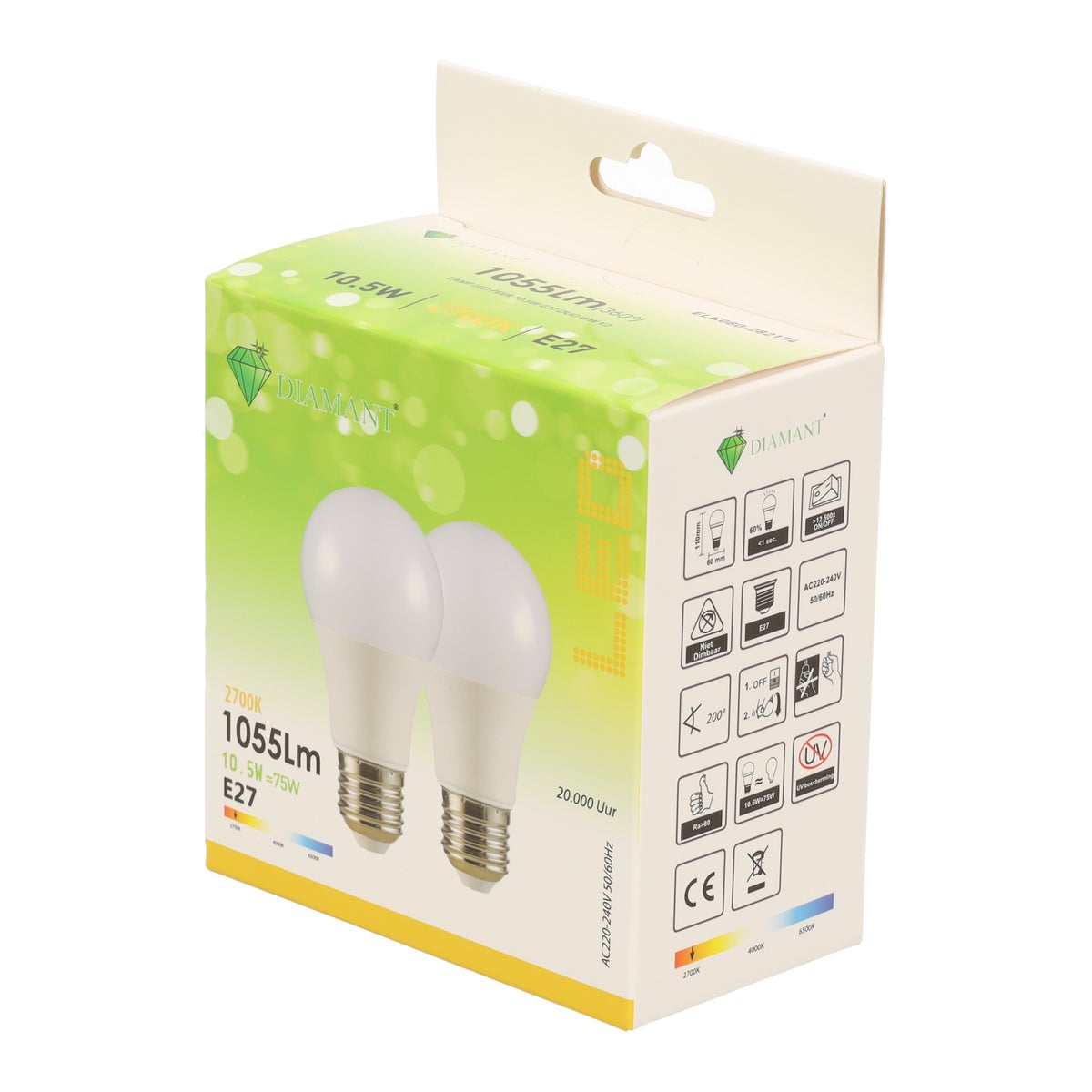 Lamp LED peer 10.5W-E27 duo warmwit V2 Lamp LED peer 10.5W-E27 duo warmwit V2