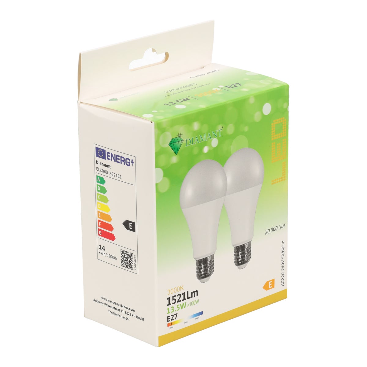 Lamp LED peer 13.5W-E27 duo Warmwit V2 Lamp LED peer 13.5W-E27 duo Warmwit V2