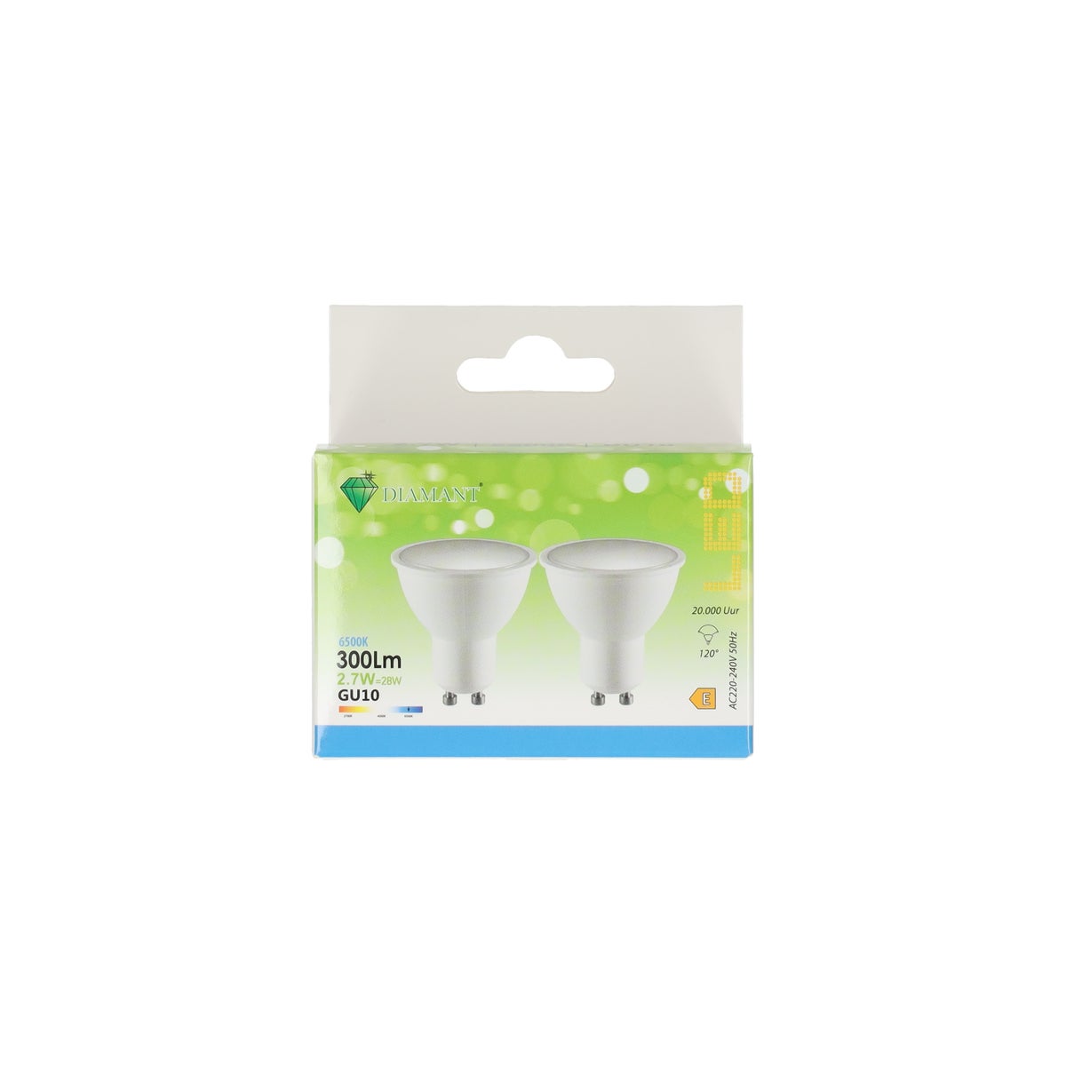Lamp Led 2.7W-GU10 duo wit Lamp Led 2.7W-GU10 duo wit
