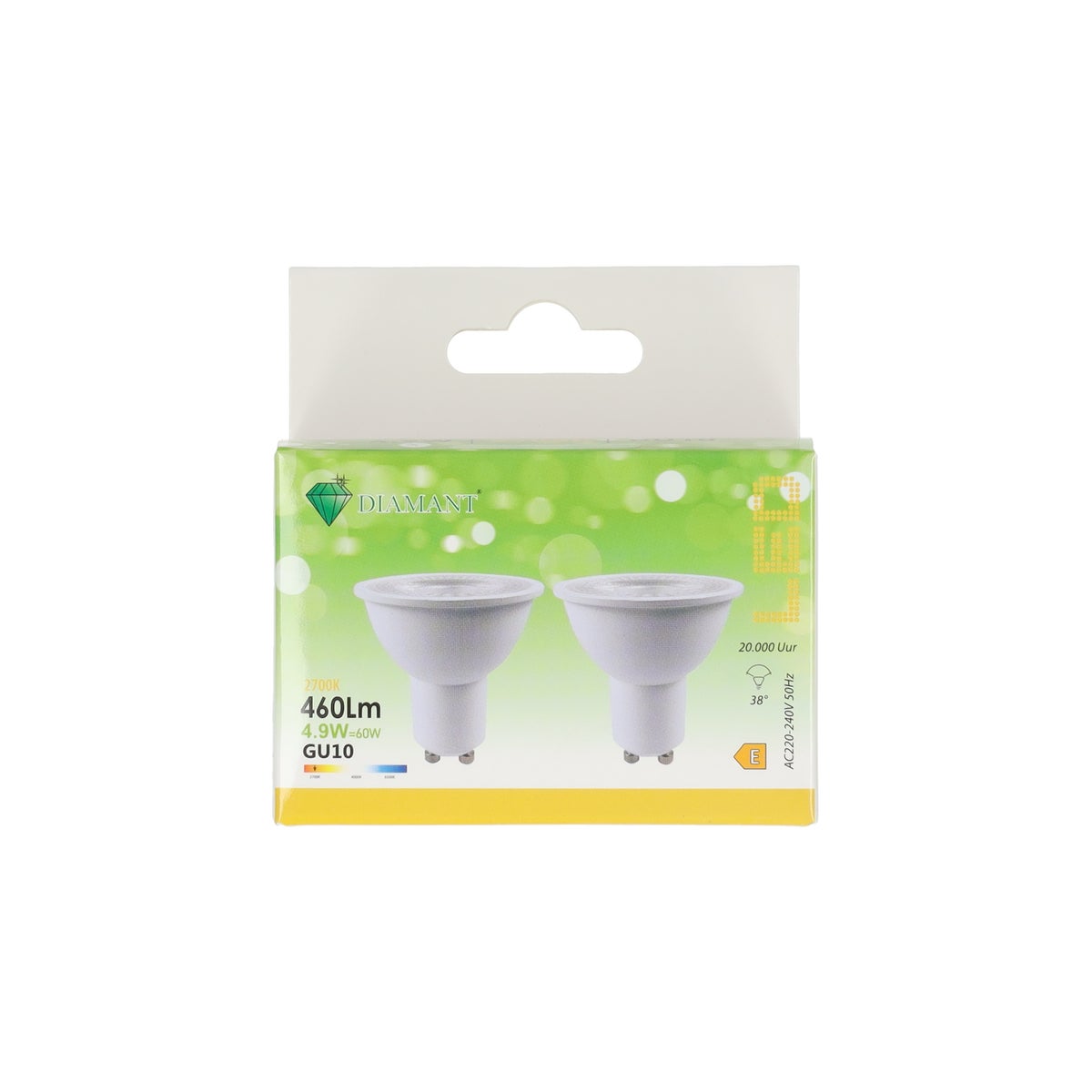 Lamp Led spot dimbaar 4.9W GU10 duo warmwit Lamp Led spot dimbaar 4.9W GU10 duo warmwit