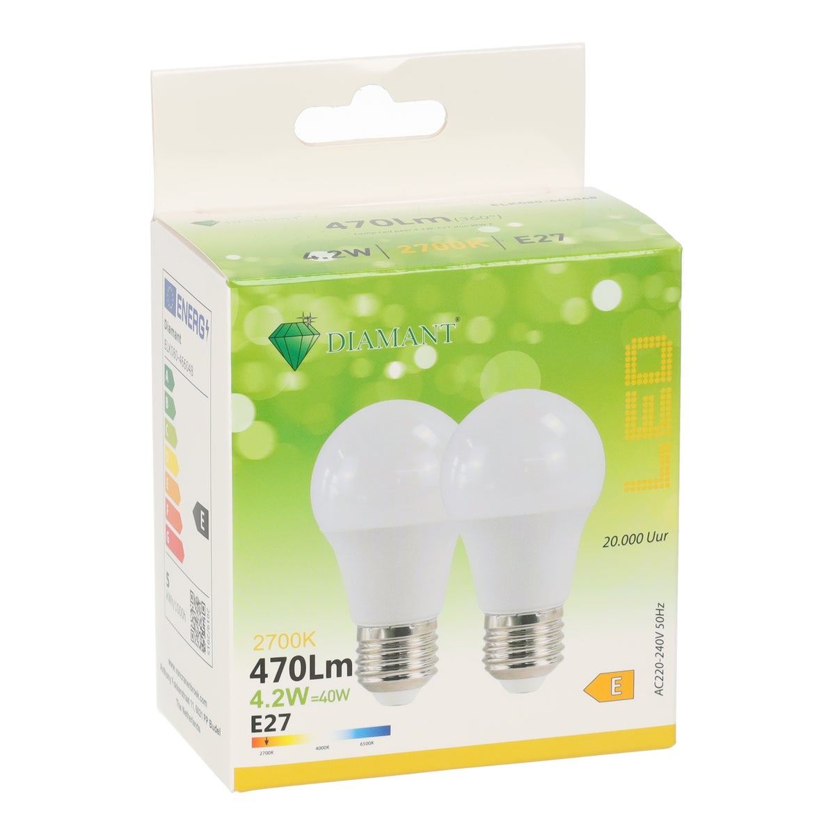 Lamp Led peer 4.2W-E27 duo WW E Lamp Led peer 4.2W-E27 duo WW E