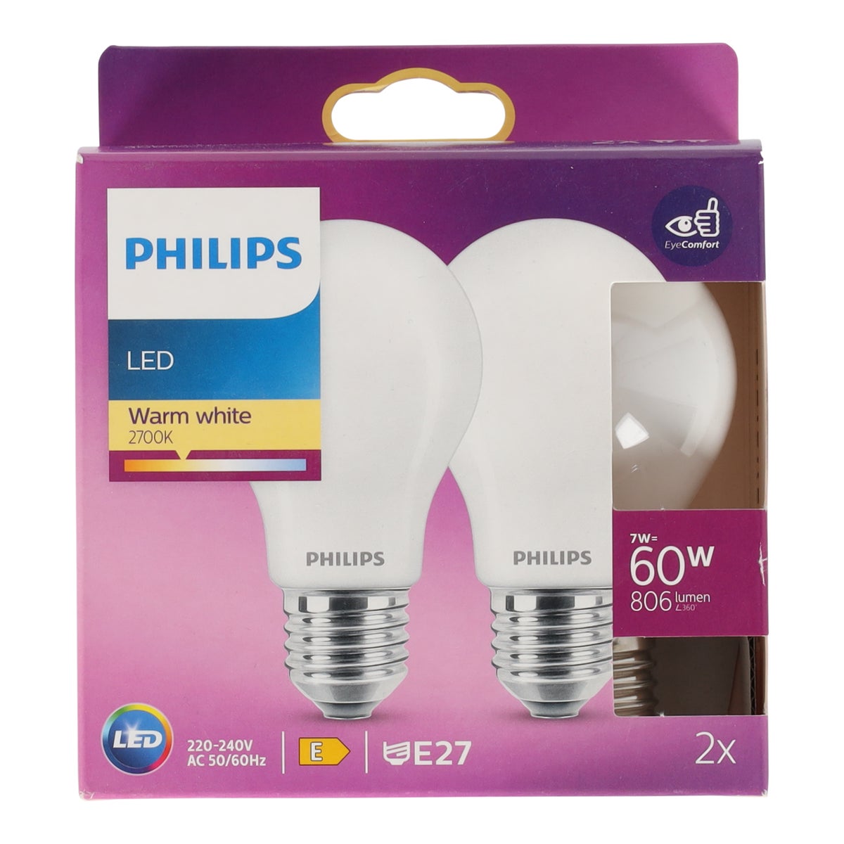 Lamp LED peer 7-60W E27 duo Philips Lamp LED peer 7-60W E27 duo Philips