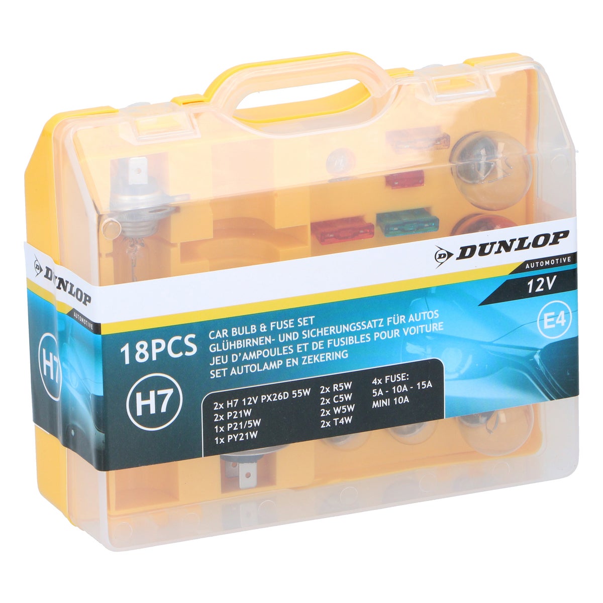Lampenset 18-delig H7 12V/55W Dunlop Lampenset 18-delig H7 12V/55W Dunlop